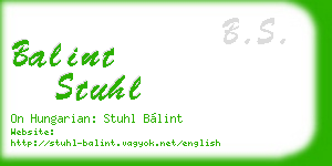 balint stuhl business card