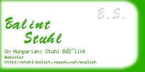 balint stuhl business card